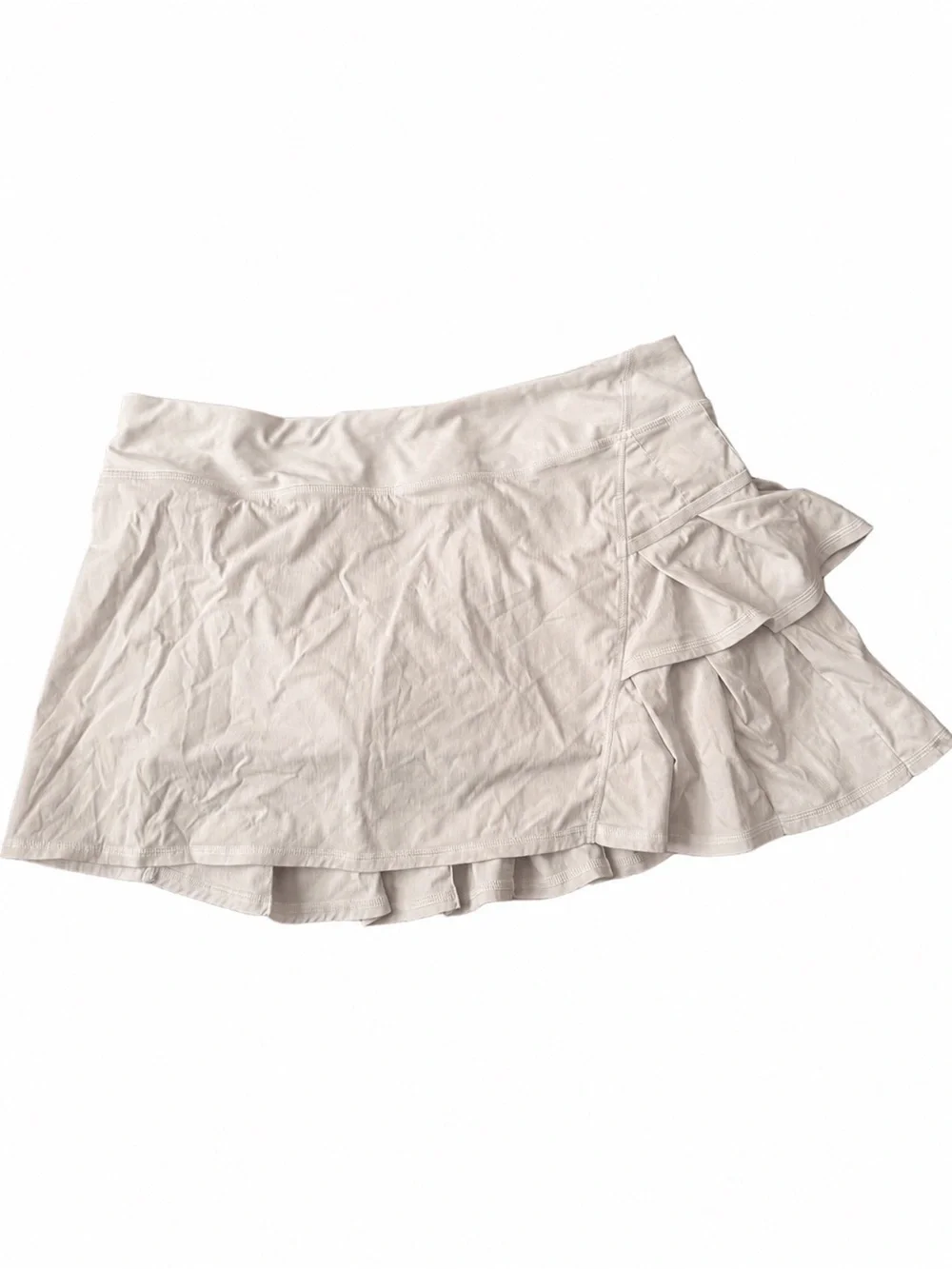 lululemon athletica Cream Tiered Ruffle Mini Skirt